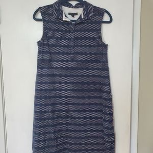 Lands' End Polka Dot Collared Sleeveless Dress